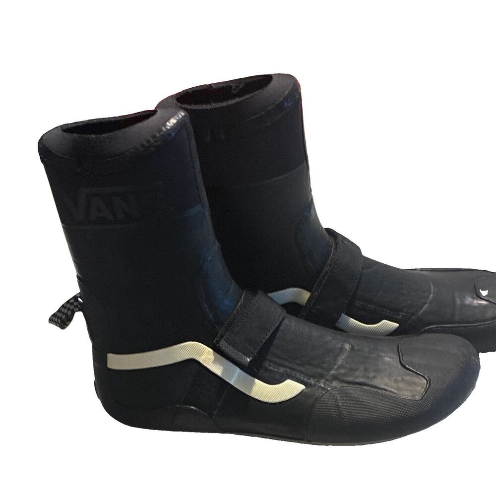 Vans Surf Boot 2 Hi V 5mm Wetsuit Booties Black White Men's Size 13